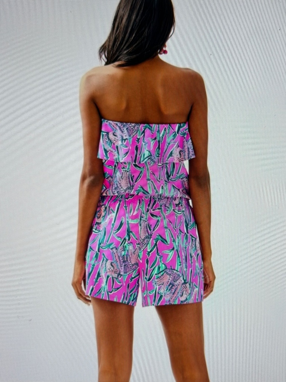 Lilly Pulitzer Anja Romper Pink Elephant Size S - Picture 2 of 7